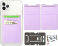 RFID Blocking Phone Card Wallet - Double Secure Pocket - Ultra-Slim Self Adhesive Credit Card Holder Card Sleeves Phone Wallet Sticker All Smartphones (Light Purple)-2PC