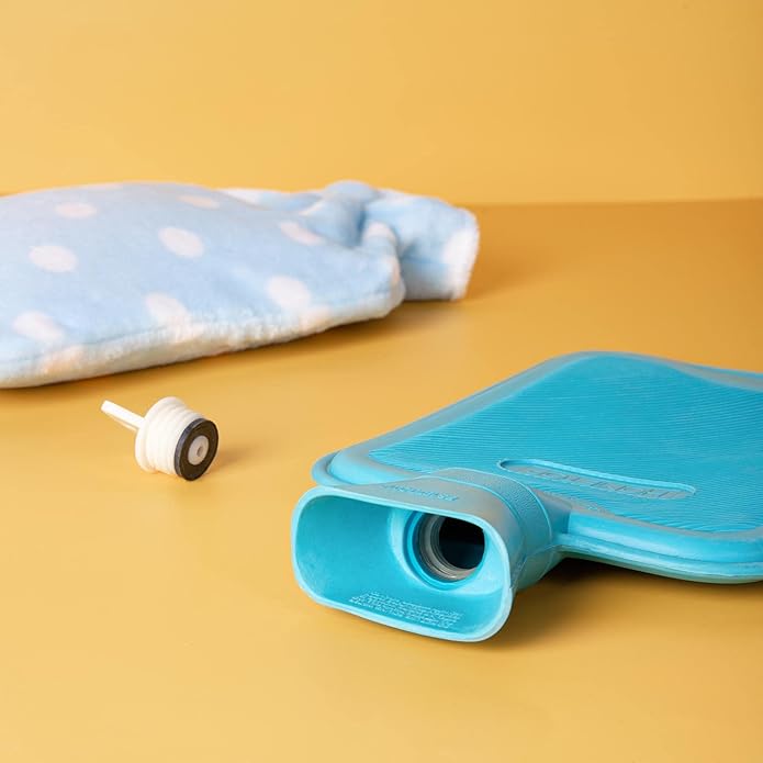 HomeTop Premium Classic Rubber Hot or Cold Water Bottle with Soft Fleece Cover