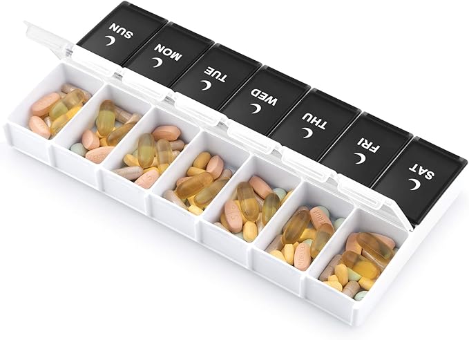 DANYING Extra Large Pill Organizer 2 Times a Day, XL Weekly Pill Box 2 Per Day, AM PM Pill Case, Day Night Pill Container 7 Day, Vitamin Case Twice a Day