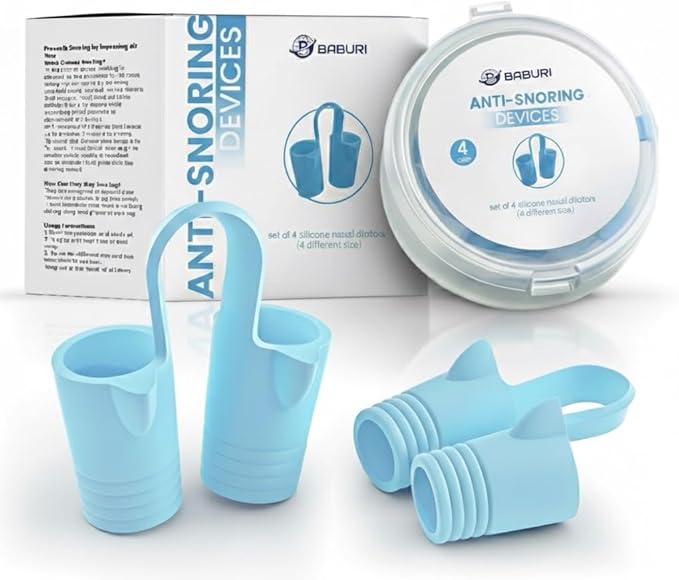 Nasal Dilators for Sleeping – Nose Opener & Nose Breather (4 Sizes S/M/L/XL) Internal Anti Snoring Nose Vents – Soft Silicone Nasal Expander for Better Airflow & Night Breathing