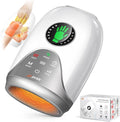 Hand Massager with Heat and Compression : Hand and Wrist Massager with Customizable Modes, Finger Stretch Function, Visual Display, Palm Roller - Daily Comfort for Women, Men, Home, Office Use,White