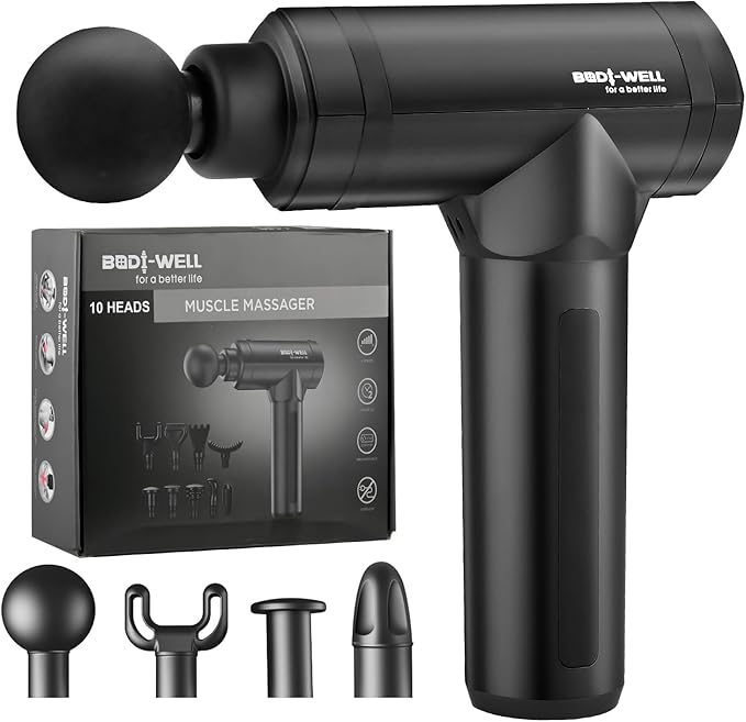 Massage Gun Deep Tissue - Back Muscle Massager w/High Torque Motor for Back Pain, Shoulder, Neck, Body, All Muscles Recover & Massage
