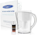 Crystal Quest Water Filter Pitcher - 12-Cup Capacity, Includes 1 Long-Life Filter, BPA Free, Meets NSF Standard 42 - Filters up to 2,000 Gallons – Smart + Fluoride Removal/White