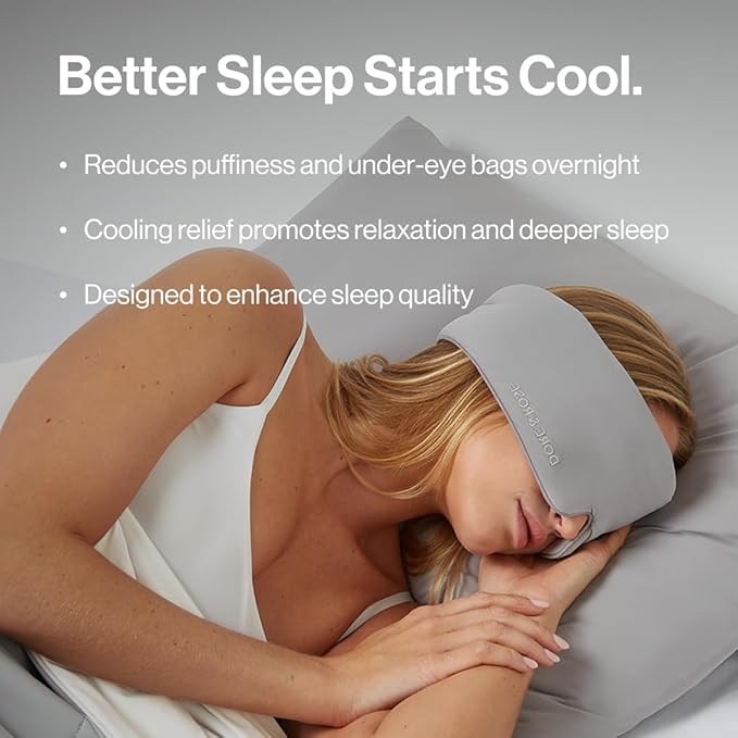 Aeris™ Cooling Sleep Mask for Hot Sleepers, Blocks Light, Reduces Puffiness, Adjustable Eye Mask for Travel, Men and Women, Ultra-Soft and Lightweight