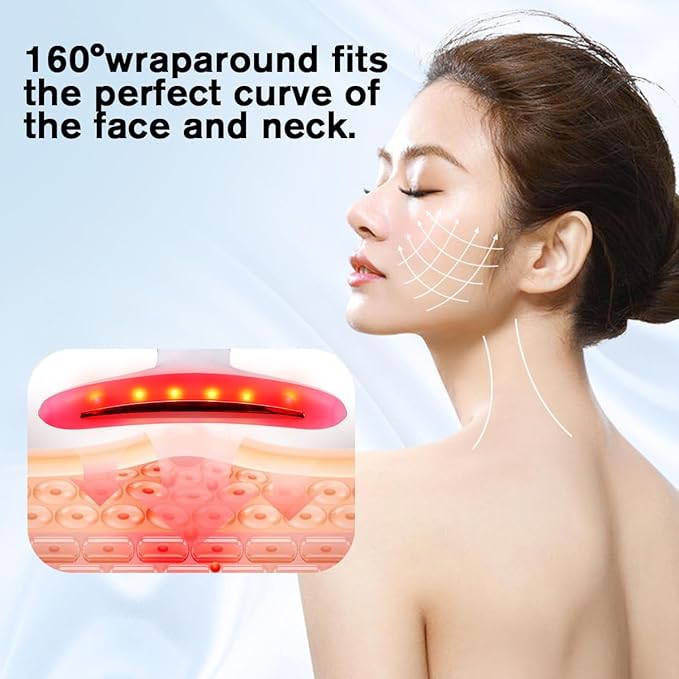 LATME Facial Massager,Neck Face Massager Tool,3 Mode Massage with Heat,Portable Beauty Instrument for Skin Care Women Gift (Gradient Pink)