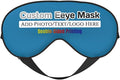 Personalized Eye Masks,Customized Sleep Blindfold Eye Mask,Custom Blackout Eye Cover with Adjustable Strap for Travel and Nap Sapphire Blue