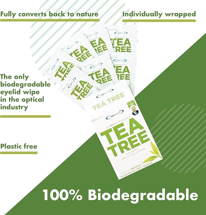 The Eye Doctor Premium Treatment Bundle - Reusable Hot Cold Eye Compress & 20x Single Use Tea Tree Eyelid Wipes for Dry Eye, Blepharitis & MGD - Microwave Safe Mask