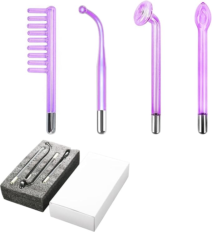Elitzia Electrode Wand Glass Tube Purple Handheld Spare Parts 4Pcs ETHB01