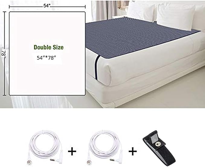 Amerthing Grounding Mats, Conductive Carbon Leatherette Pads for Better Sleep and Healthy, Relax Therapy Sheets (Full Size 54"x78"Inch)