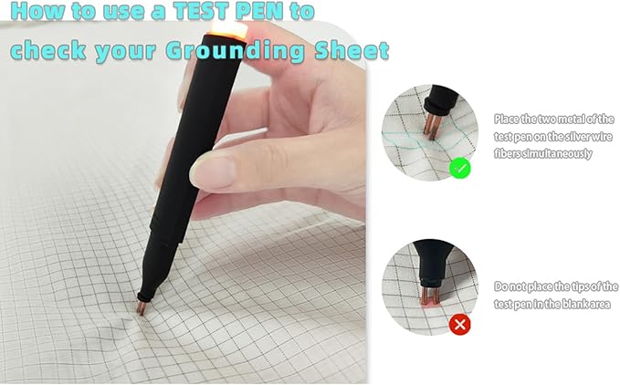 Grounding Sheets 27"x105" Fits All Mattress Sizes, Upgraded 10% Conductive Silver Fiber, 90% Organic Cotton for Improved Sleep, Square Grid White Grounded Half Flat Sheet