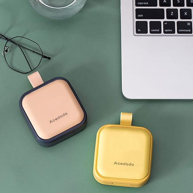 Small Pill Case, Cute Pill Box - Acedada Travel Daily Pill Organizer, Portable Pretty Pill Container for Purse Pocket, Compact Medicine Holder for Vitamins, Fish Oils, Supplements, Pink