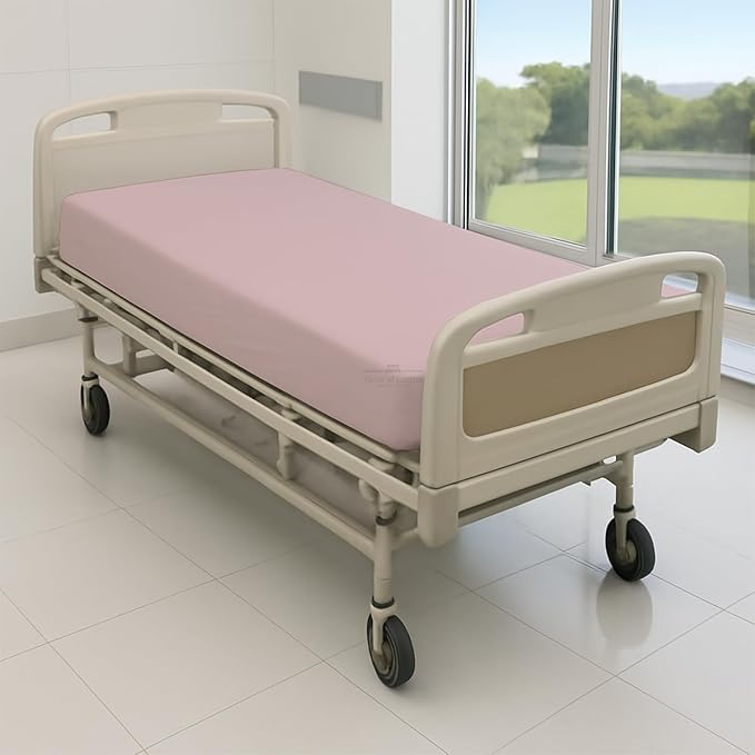 6 Pack Fitted Hospital Bed Sheets - Soft Microfiber Hospital Fitted Sheet - Hospital Bed Fitted Sheets (Blush, 36" x 84" x 12")