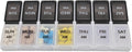7 Day Weekly Pill AM PM Organizer, ShysTech Large Pill Case Pill Box for Pills/Vitamin/Supplements/Medication (Separable, Small Black/White)