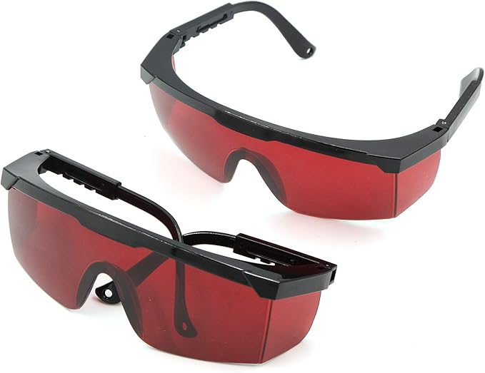 2 SET Goggles Laser Safety Glasses 190nm to 540nm Laser protective eyewear With Velvet Box (2pcs Red)