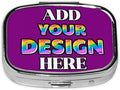 Custom Pill Organizer, Medicine Pill Box Case Container Travel Pill Holder Vitamin for Purse Med Wallet Portable Mini Pastillero Square, Purple01, Customized Gifts