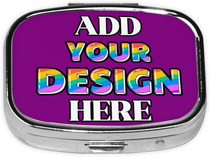 Custom Pill Organizer, Medicine Pill Box Case Container Travel Pill Holder Vitamin for Purse Med Wallet Portable Mini Pastillero Square, Purple01, Customized Gifts
