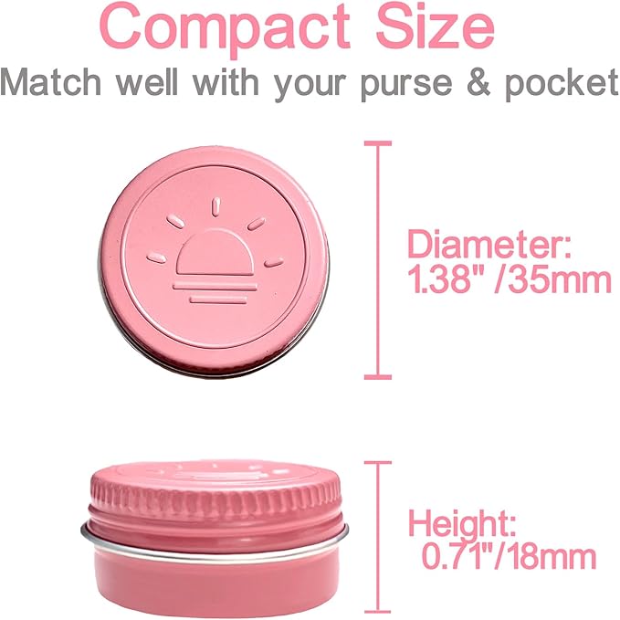 Extra Small Single Pill Box for Purse (3 Pack), Aluminum Screw Top Pill Container, 3 Times a Day Portable Waterproof Single Pill Case for Vitamins, Fish Oils, Supplements (Pink)