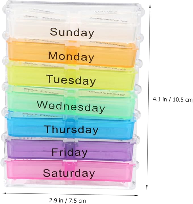 2sets Portable Day Pill Organizer Design Sealed Travel Case for Medicine Storage to Keep Medications Separate and Fresh