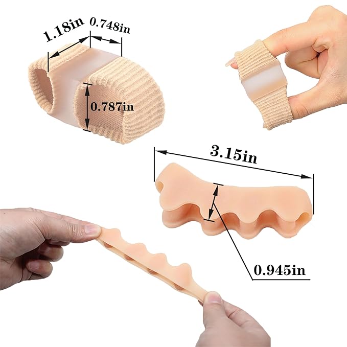 Big Toe Spacers,Toe Separators for Women & Men,Bunion Corrector,Yoga Toes Gel, Foot Pain Relief and Health,1 Pair Each