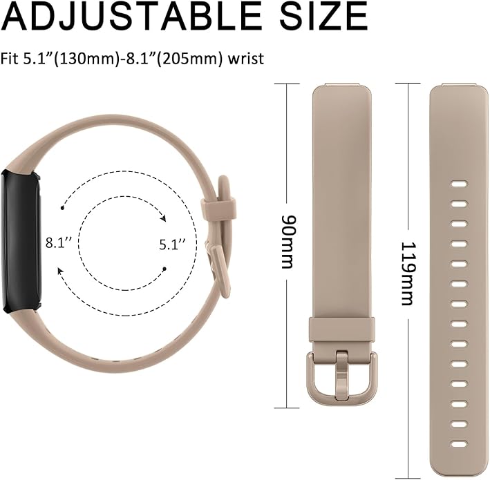 6-Pack Bands for Fitbit Inspire 3 Bands for Women Men, Soft Silicone Adjustable Wristband Replacement Straps Compatible with Fitbit Inspire 3 Fitness Tracker