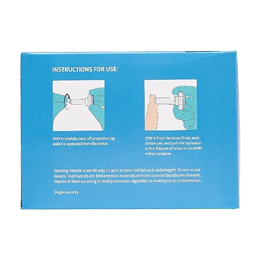 Medline Sterile Safety Lancets with Push-Button Activation, 28G x 1.6 mm, Box of 200: Dependable Blood Sampling Device for Blood Glucose Testing