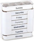 7-Day Medication Organizer, Weekly Pill Organizer, Portable Food-Grade Medicine Box Square, Convenient 28-Grid Drawer Medicine Box Home Travel Storage Case for Medication, Supplements (White)