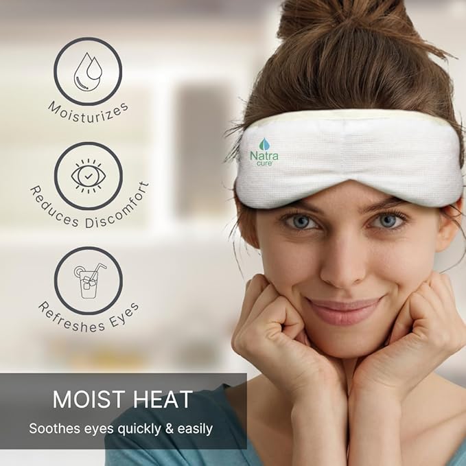 NatraCure Steam Heated Eye Mask – Warm Compress for Eyes, Microwavable for Dry Eyes, Stye Eye Treatment, Heated Eye Masks for Dry Eyes, Steam Eye Mask for Dry Eyes - 417SB RET