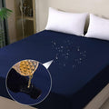 Waterproof Mattress Protector Full, Fitted Sheet Style Breathable Mattress Cover with Deep Pocket Fits Up to 18'', Noiseless Bed Cover for Kids Adults Pets, Machine Washable(Navyblue, 54'' X 76'')