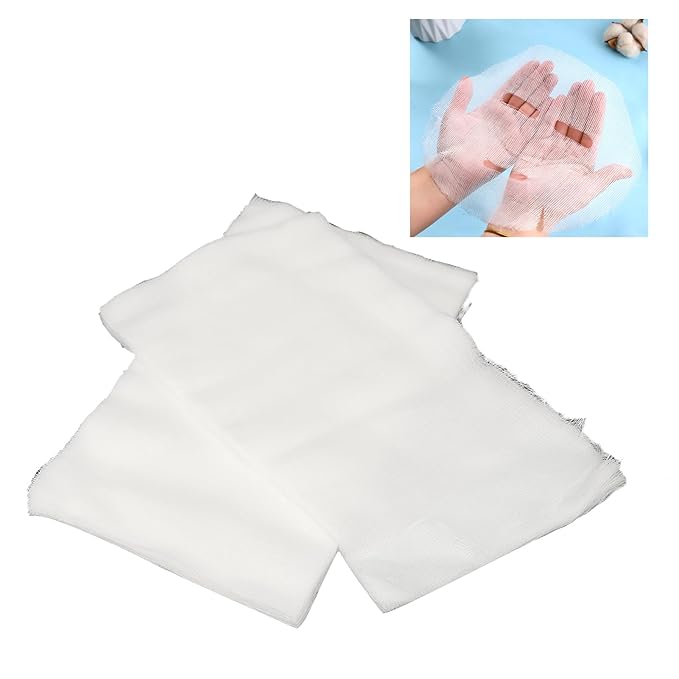 Agatige 100pcs Gauze Facial Mask, Strong Water Absorption Facial Mask Sheet High Frequency Facial Treatments DIY Face Mask for Esthetician Spa Beauty Salons