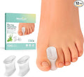 Welnove Upgraded Gel Toe Separators – 12-Pack Aloe Vera Extract Infused Silicone Toe Spacers for Straightening Overlapping Toes, Bunions, Calluses – Bunion Corrector for Men and Women (X-Large Size)