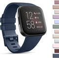 Mugust Sport Bands Compatible with Fitbit Versa 2, Classic Soft Silicone Replacement Wristbands Straps for Fitbit Versa Smart Watch Women Men (Small,Abyss Blue)