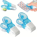 2PCS Blue Pill Remover and Dispenser, Non-Contact Blister Pack Opener - Portable Medication Organizer for Travel, Elderly and Disabled-Friendly Design, Safe Tablet Extractor Tool