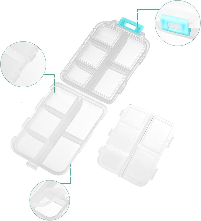 1Pack Travel Pill Organizer - 10 Compartments Pill Case, Compact and Portable Pill Box, Perfect for On-The-Go Storage, Pill Holder for Purse White