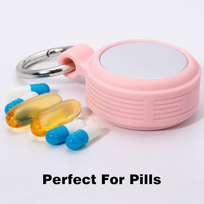 Premium Keychain Case – Small Metal Travel Pill Box, Waterproof Pill Container Pill Holder, Portable Medicine Pill Organizer for Earplugs, Jewelry, Compatible with Loop, Vibes & Eargasm