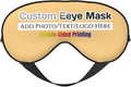 Custom Eye Mask for Sleeping Personalized Your Photo Text Logo Adjustable Strap Sleep Mask Customized Soft Blindfold Eyemask Blackout Eye Cover for Men Women Home Travel Offices Yellow Haze
