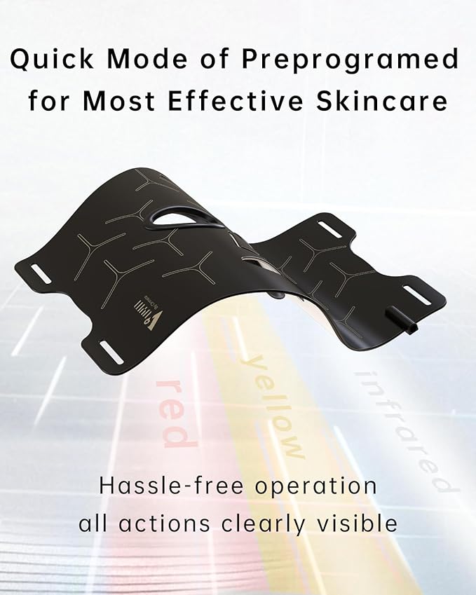 Infrared Red Light Therapy Mask: High Energy Skincare Device for Glowing Skin – Ultra-Thin 1.8mm 4.6oz, 830nm 633nm 590nm, Cordless Red Light Therapy for Face Luxury Gift - Generation II Updated