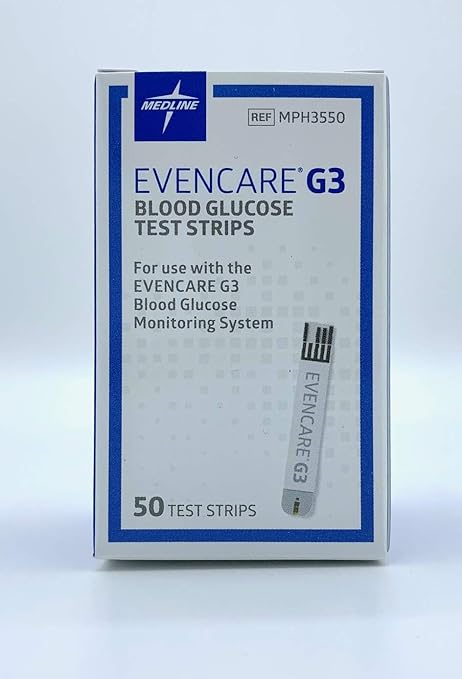 Medline MPH3550Z EvenCare G3 Blood Glucose System (Box of 50)