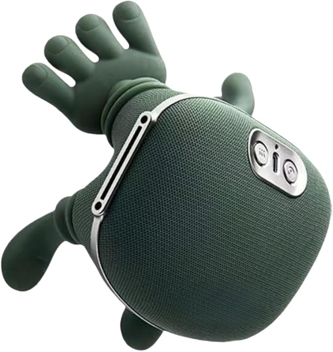 ZoserX - Bionic Heated Massager, Portable Shiatsu Neck and Back Massager, Electric Deep Tissue 4D Kneading Massage, Simulated Human Hand Design for Pain Relief and Muscle Relax (Green)