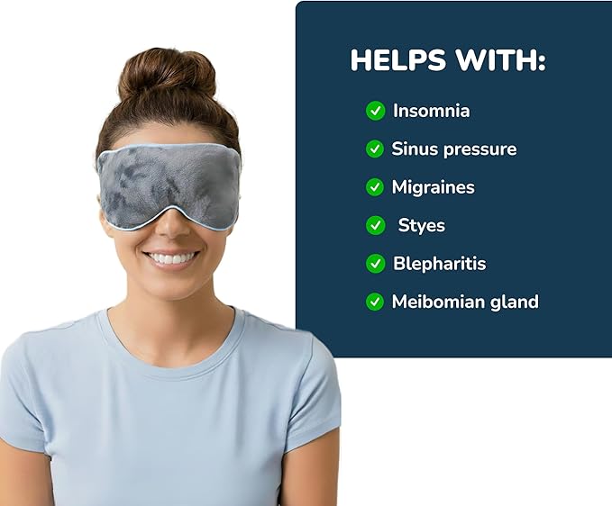 Heated Eye Masks for Dry Eyes and Sleep - Weighted Sleep Mask - Warm Compress for Eyes - Stye Eye Compress, Chalazion Treatment - Warm Steam Eye Mask for Blepharitis Treatment and Relaxation