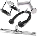 Yes4All Cable Machine Attachment, Row Handles, Tricep Rope, Straight Bar, V Bar, LAT Pulldown Accessories Load 880 LB for Home Gym
