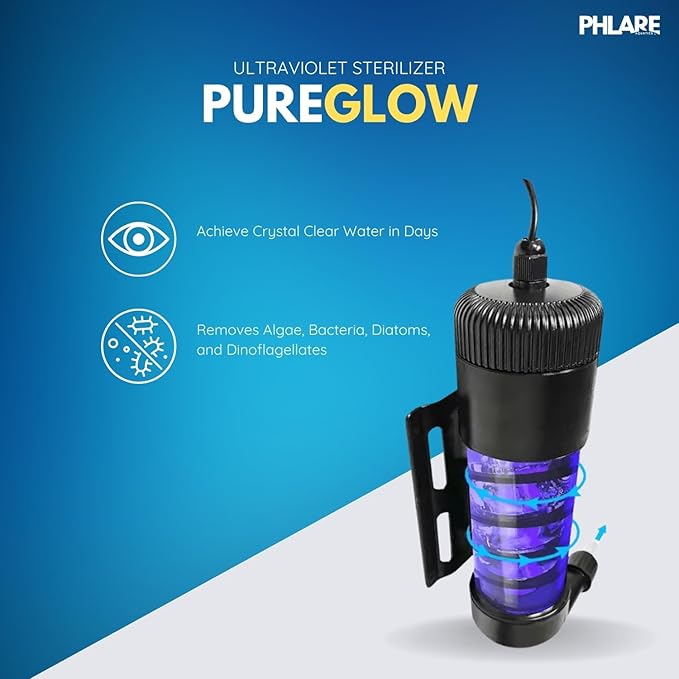 UV Aquarium Filter - External U-V Light for Fresh & Saltwater Tanks and Ponds - 18 Watts