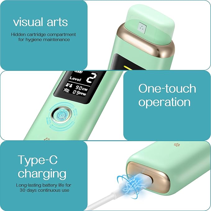 Oral Odor Freshening Monitor - Portable Bad Oral Odor Detector, Smart Oral Meter Device Focused on Oral Cavity Tester with Odor Checking, 32 - bit Chip for Precise Bad Smell Detection - Green