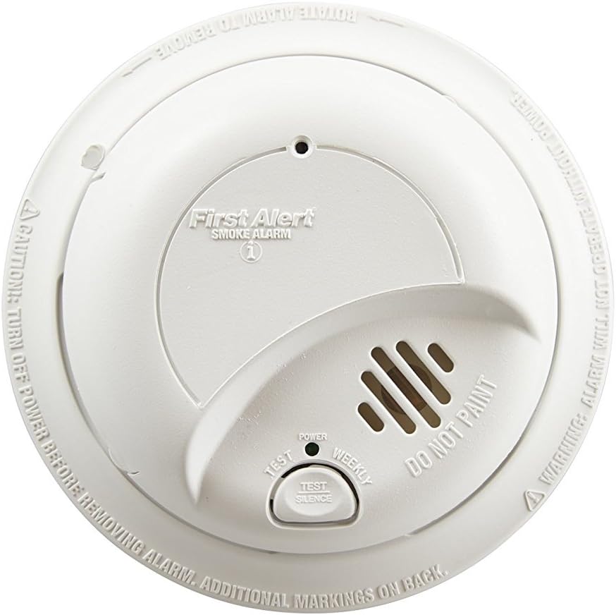 First Alert 9120B / SMI100-AC Smoke Detector, Hardwired Alarm with Battery Backup, 3-Pack