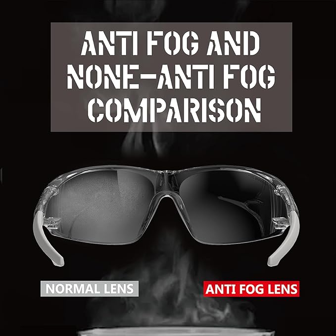 HTS HUNTERSKY ANSI Z87.1 Anti-Fog Clear Safety Glasses Pickleball Youth Baseball Lab Chemistry Goggles Scratch Resistant