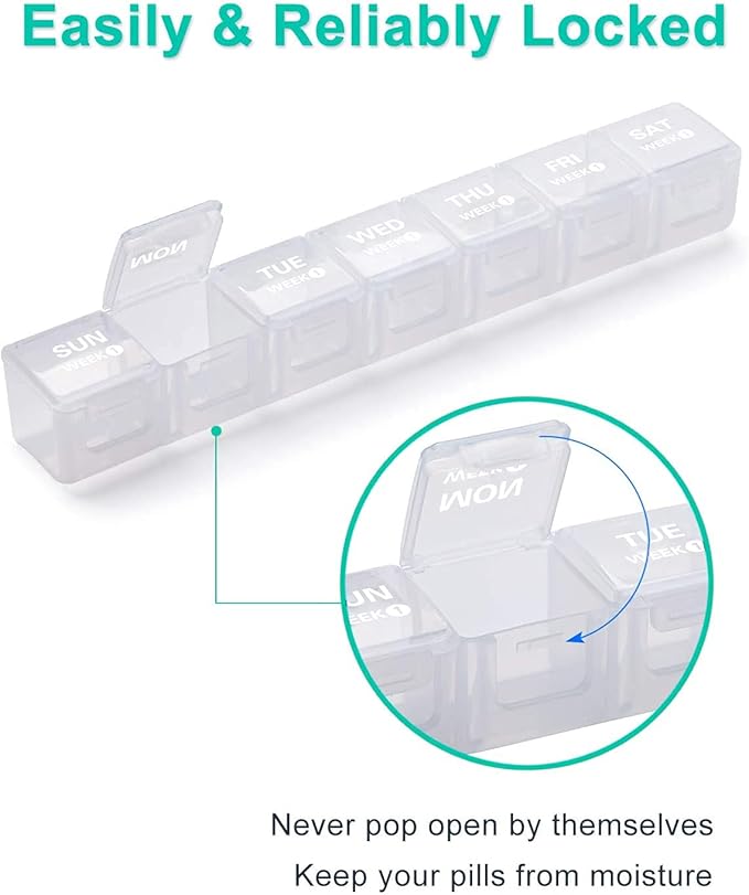 TookMag Monthly Pill Organizer 28 Day Pill Box, Travel Medicine Pill Organizer, Large 4 Weeks 1 Month Pill Cases with Dust-Proof Container for Pills/Vitamin/Fish Oil/Supplements
