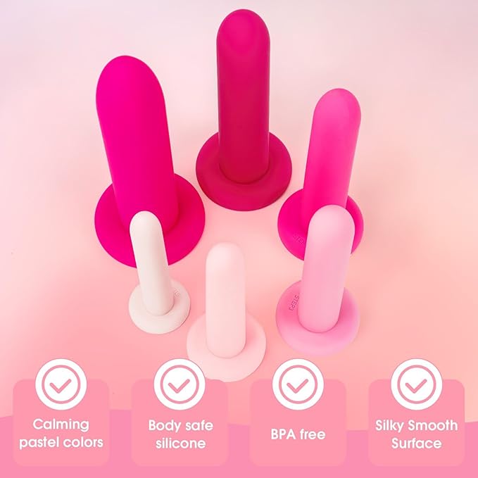 Silicone Pelvic Floor Muscle Dilator Exerciser Trainer Set - 6 Kit System (Large Set)