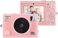 Andoer 5K Digital Camera WiFi Pink Compact Camera 72MP Dual Lens 2.8 Inch IPS Screen Auto Focus 18X Digital Zoom LED Flash Color Filters Birthday Festival Gift for Students Teenagers Friends