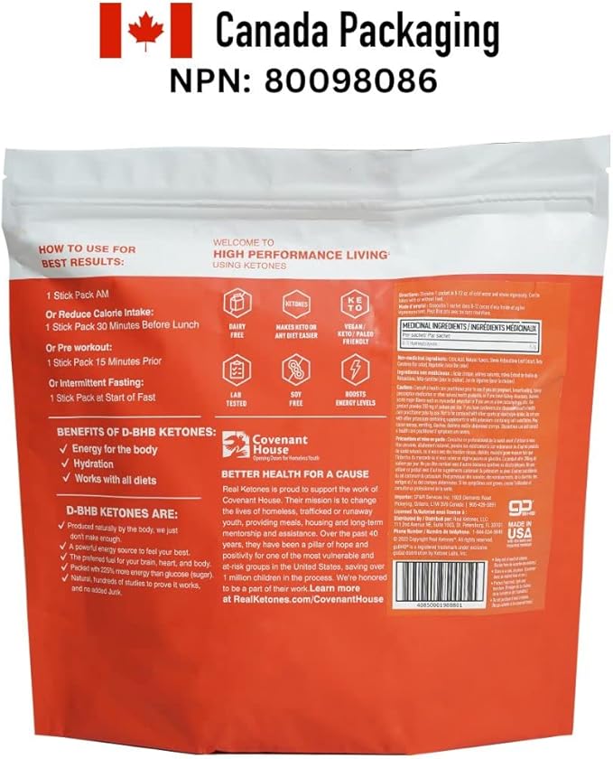 Real Ketones BHB Exogenous Ketones Drink Mix Packets Keto Electrolytes Powder Packets No Sugar with 4 Main Fasting Electrolytes Plus Hydrating Patented Keto BHB - 30 Count Peach Caffeine (Pack of 3)