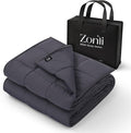ZonLi Weighted Blanket for Adults (60"x80", 10lbs, Dark Grey) Queen Size High Breathability Cooling Heavy Blanket, Soft Material with Premium Glass Beads, All-Season, Easy Care