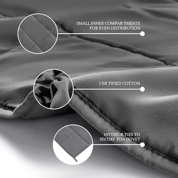 CYMULA Weighted Blanket for Adults (15lbs 60"x80" Queen Size) - Cooling Breathable Heavy Blankets for Summer Winter - Ultra Microfiber Soft Comfort Throw with Glass Beads - Gifts for Men/Women